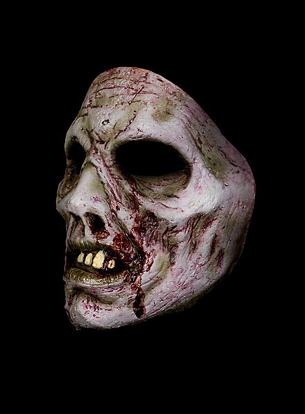 Verwester Zombie Halbmaske aus Latex.
